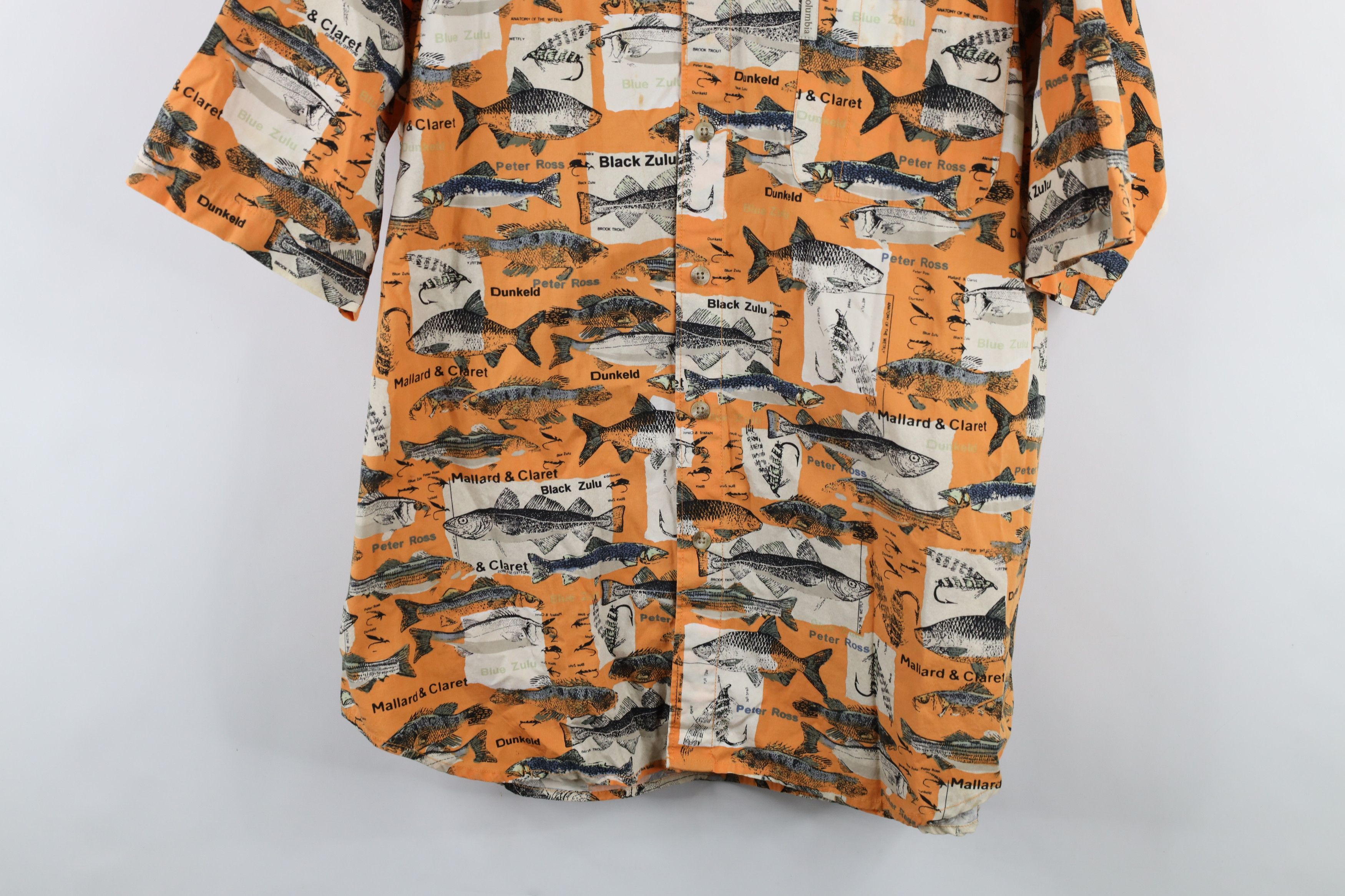Columbia × Vintage Vintage 90s Columbia Over Print Short Sleeve Button Shirt Size US L / EU 52-54 / 3 - 3 Thumbnail