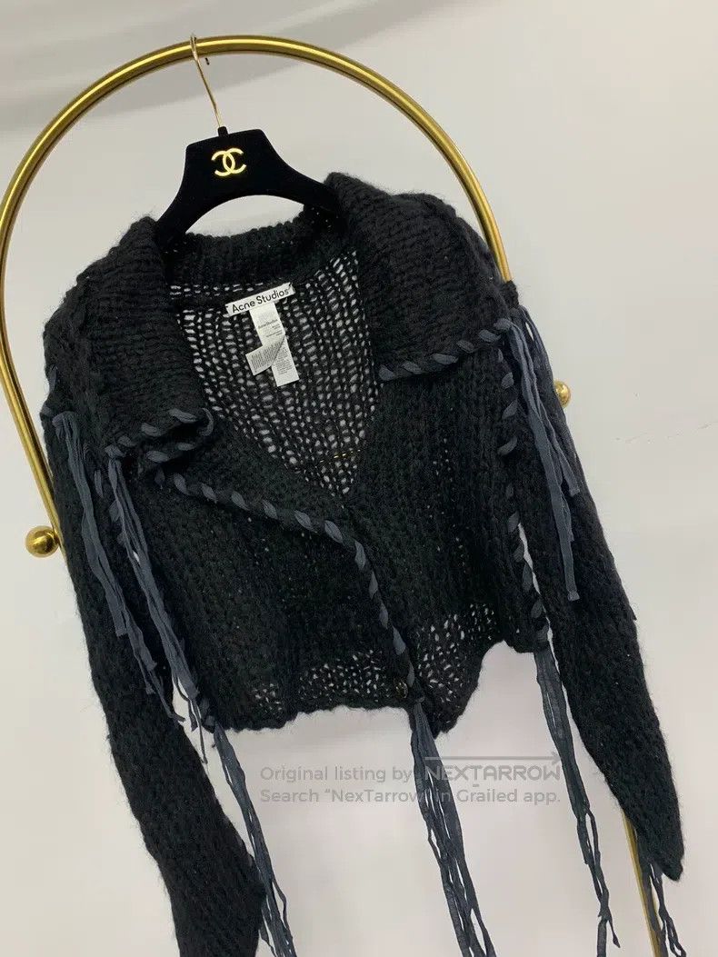 Acne Studios Acne Studios Black fringed button knit cardigan Size XXS / US 00 / IT 34 - 2 Thumbnail