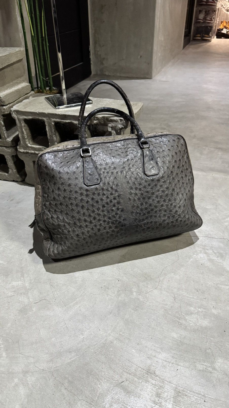 Prada Prada ostrich Briefsace Leather Bag Size ONE SIZE - 1 Thumbnail