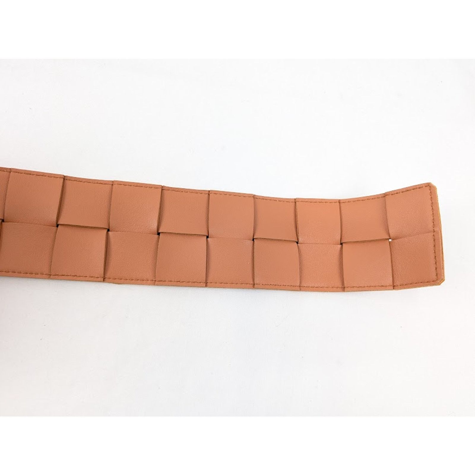 Bottega Veneta o1rshd1 Size:90 / Intreccio Cintura Suede Belt in Clay/Gold Size ONE SIZE - 6 Thumbnail