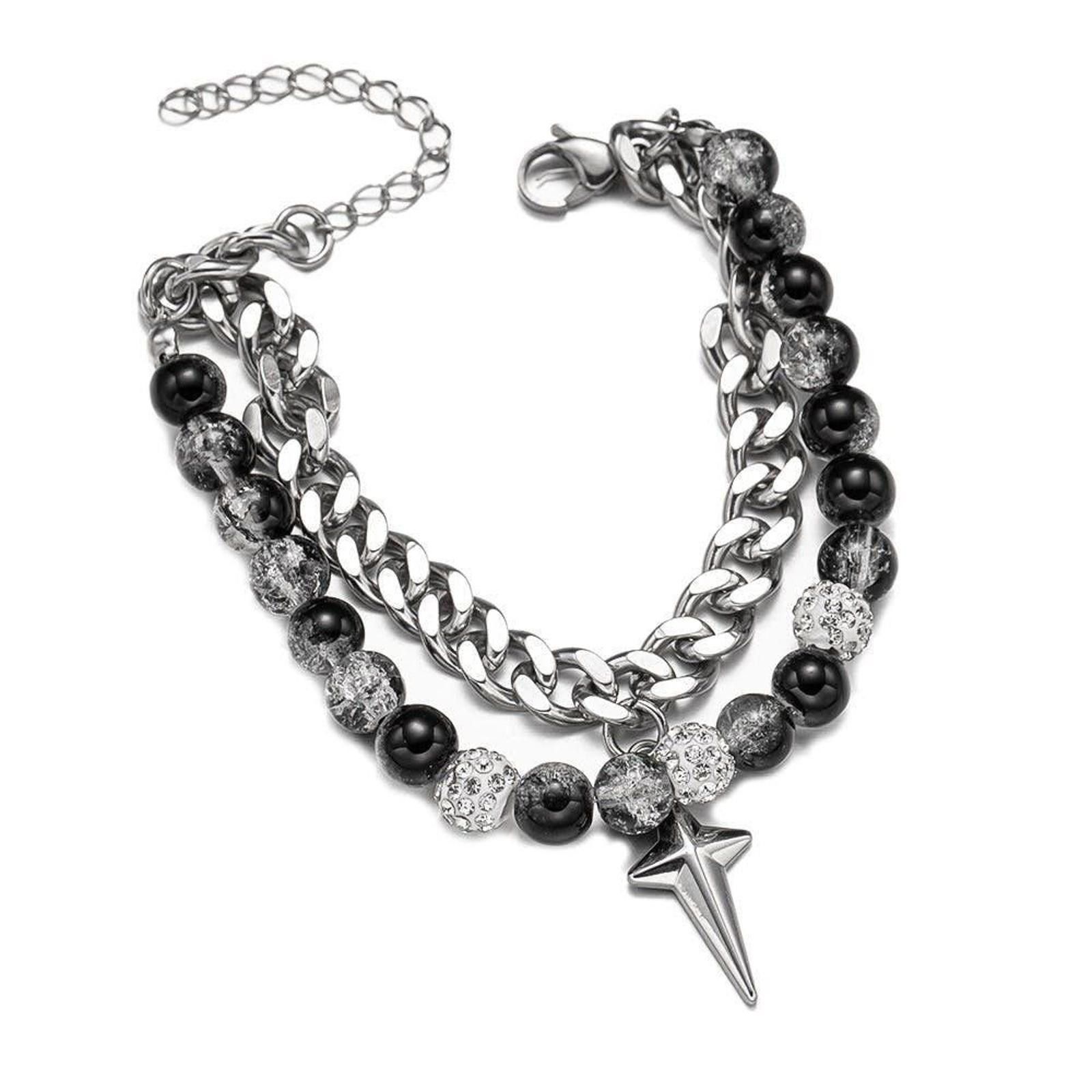 Jewelry STAR Gemstone Layered Chain Link Bracelet Size ONE SIZE - 4 Thumbnail