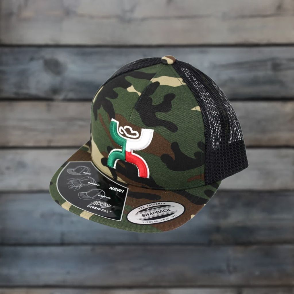 Vintage Hooey Men's Hat Mexico Boquillas Embroidered Logo Water Resistant Camo Black Size ONE SIZE - 1 Thumbnail