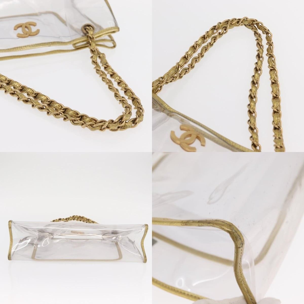 Chanel Chanel Chain Tote Bag Vinyl Clear CC Size ONE SIZE - 4 Thumbnail