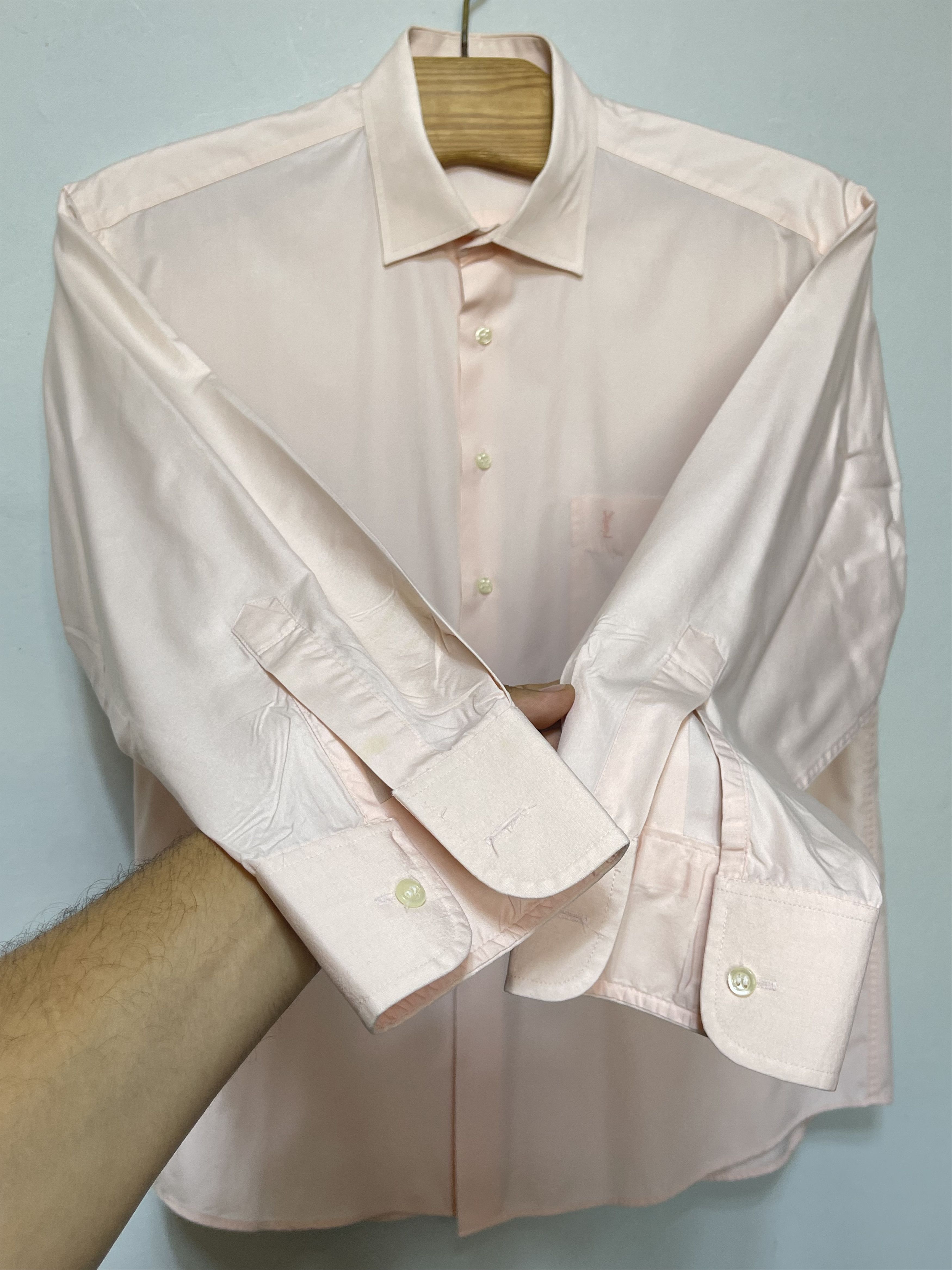 Yves Saint Laurent 🔥 vintage Yves Saint Laurent shirt pink salmon size xl Size US XL / EU 56 / 4 - 3 Thumbnail