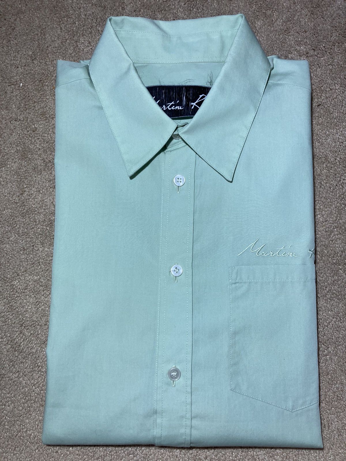 Martine Rose SS18 Martine Rose Easter Mint Shirt Embroidered Logo 2018 Size US L / EU 52-54 / 3 - 1 Thumbnail