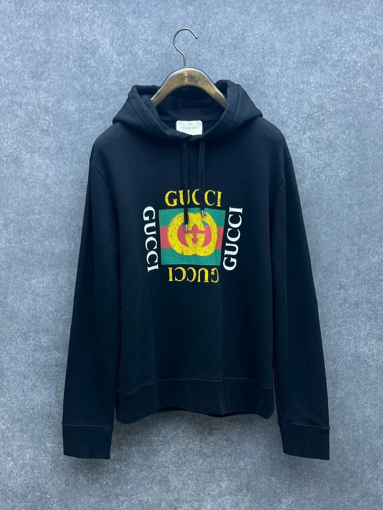 Gucci Gucci Black retro old destruction square color block Logo l Size US XL / EU 56 / 4 - 1 Thumbnail