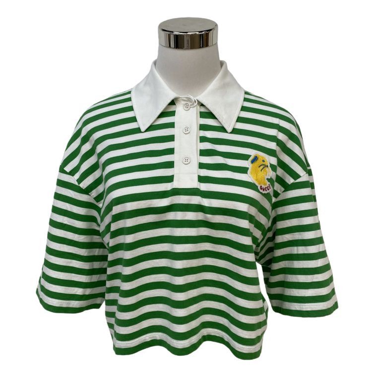 Gucci Gucci Green Striped Logo Polo Shirt Size XXS Size XXS / US 00 / IT 34 - 1 Thumbnail