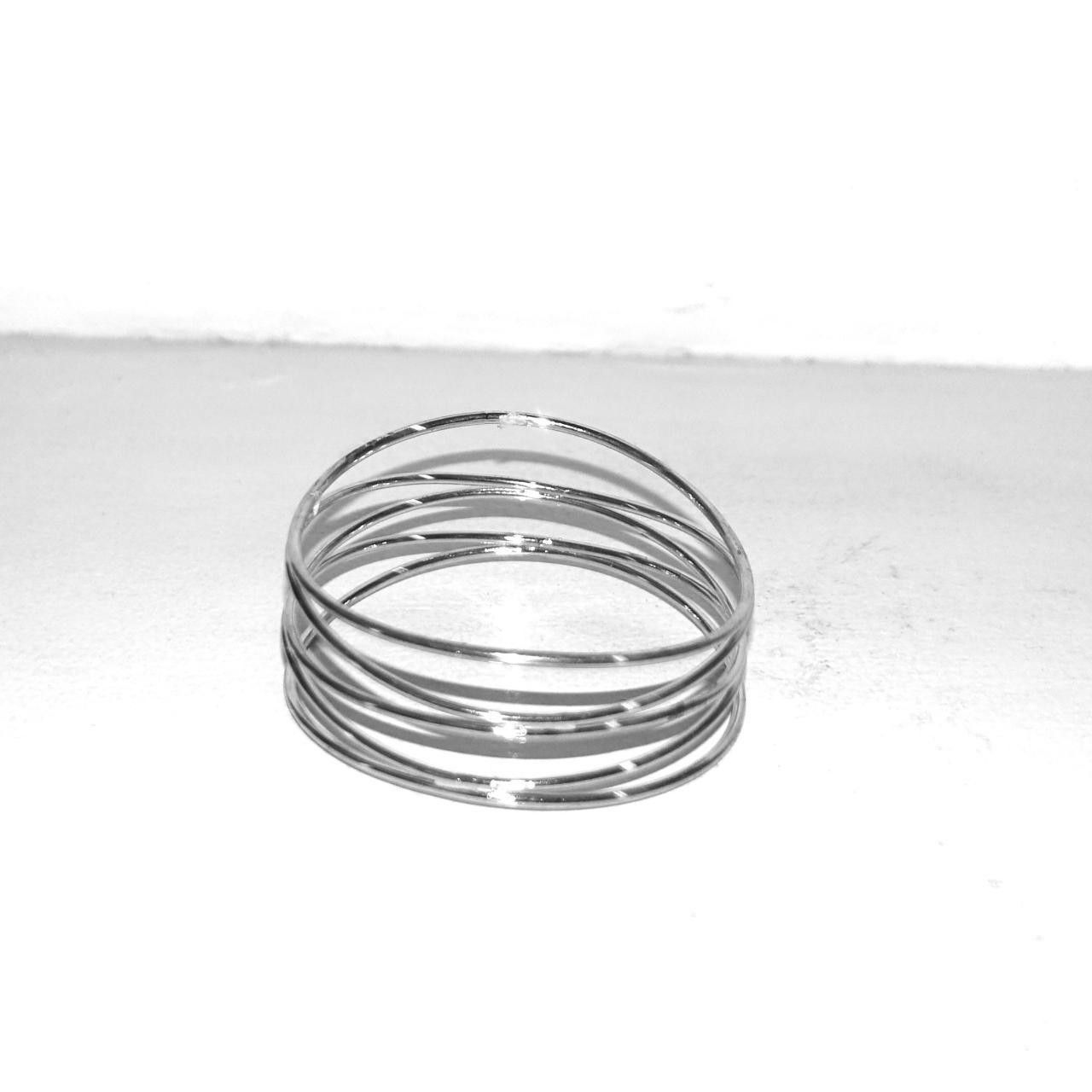 Vintage Silver tone 5 Strand Bracelet Size ONE SIZE - 7 Thumbnail