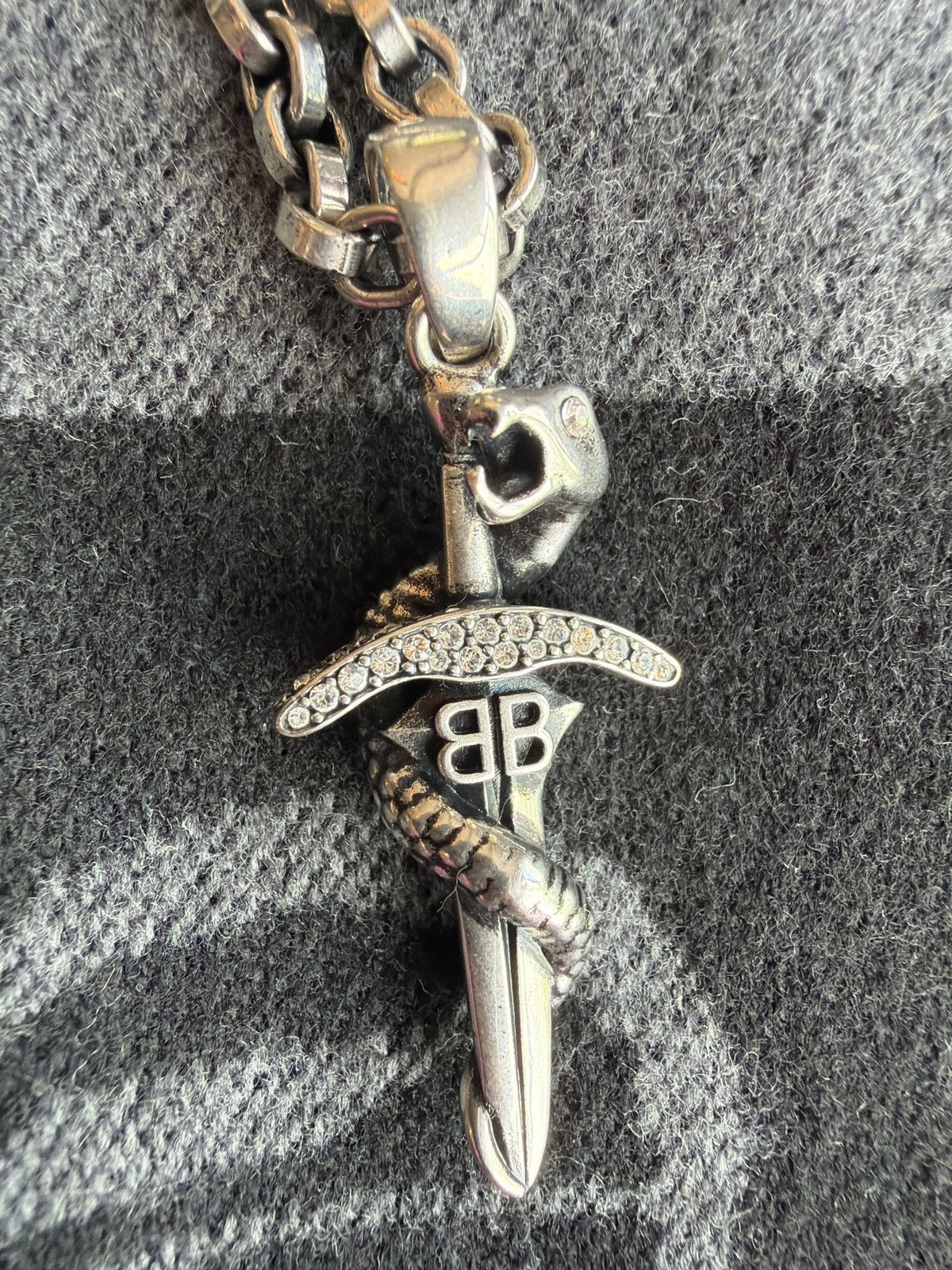 Balenciaga Balenciaga Snake Goth Necklace Silver | Grailed