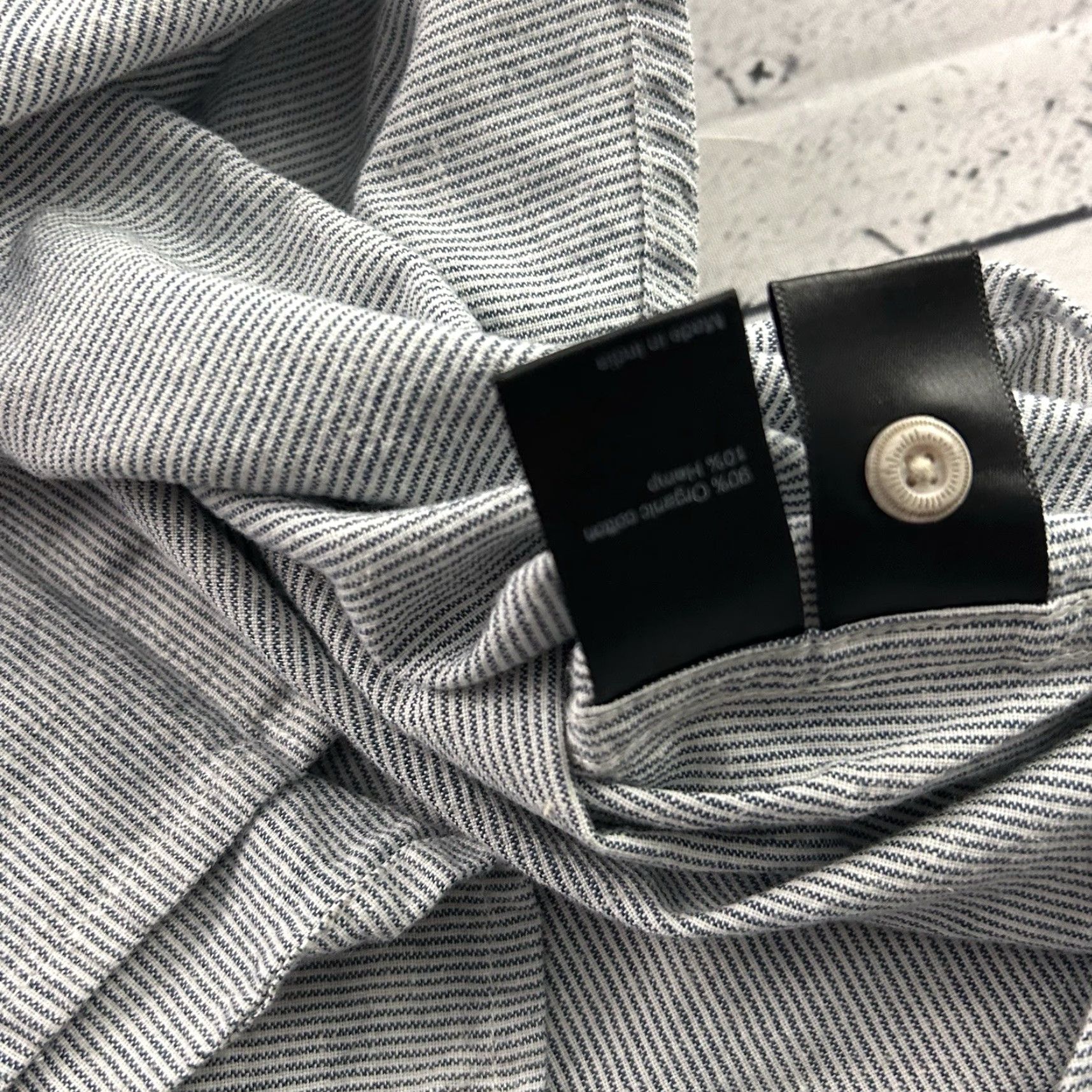 Vintage Wellen Short Sleeve Button-Up Shirt Mens XXL Striped Hemp Organic Cotton Blue Size US XXL / EU 58 / 5 - 5 Thumbnail