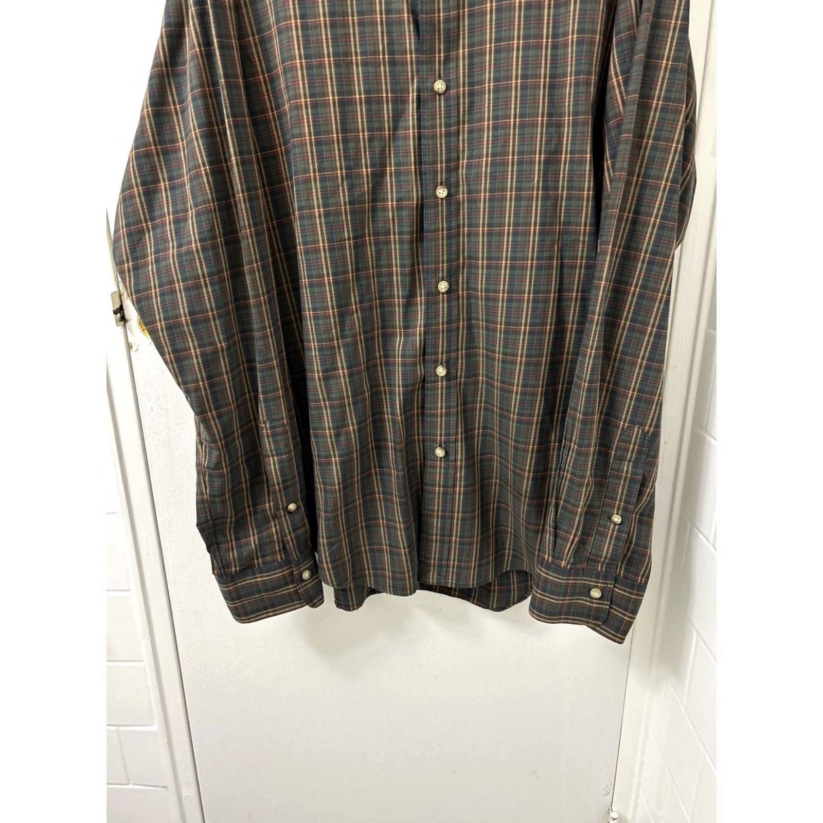 Ralph Lauren VINTAGE Polo Ralph Lauren Shirt Mens XL Brown Plaid Button-Down Long Sleeve Cotton Classic Fit Size US XL / EU 56 / 4 - 3 Thumbnail