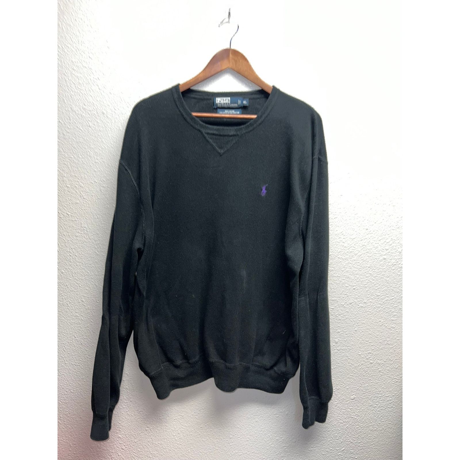 Vintage Polo Ralph Lauren Black Sweater Pullover V-Neck PRL XL Size US XL / EU 56 / 4 - 1 Thumbnail