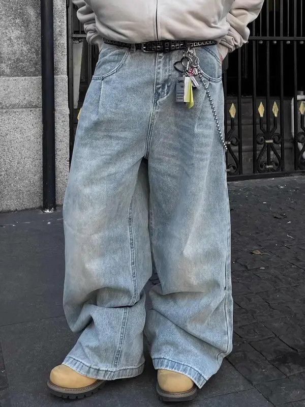 VIBE Baggy Washed Wide Leg Jeans Size US 32 / EU 48 - 2 Thumbnail