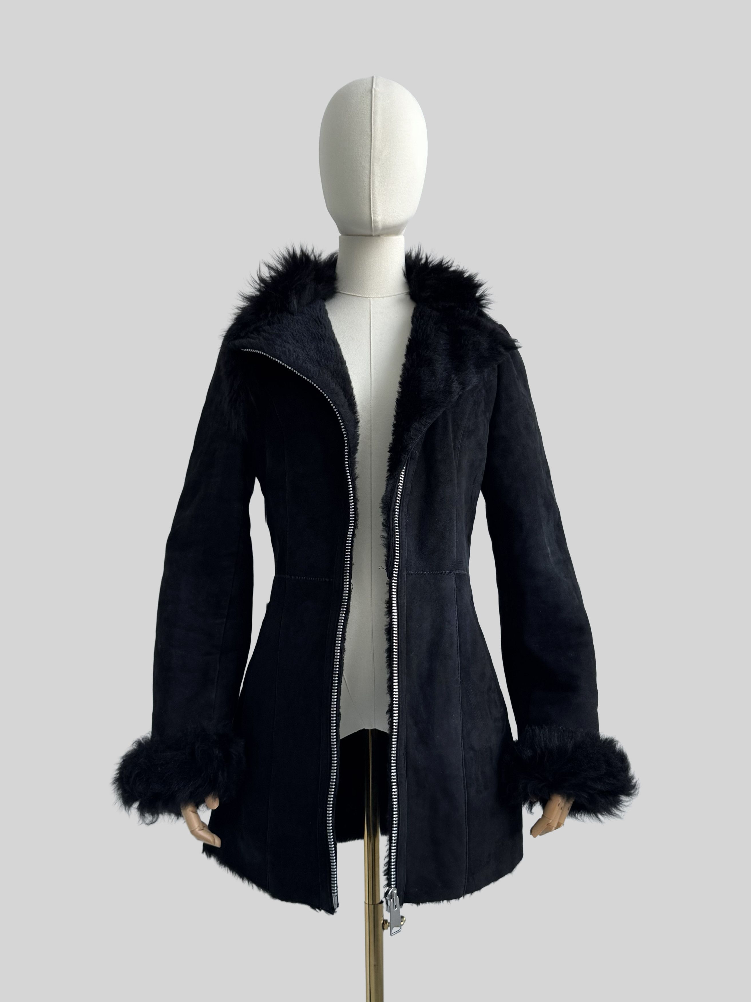 Japanese Brand Vintage Real Sheepskin Coat (D10)(D15) Size XS / US 0-2 / IT 36-38 - 3 Thumbnail