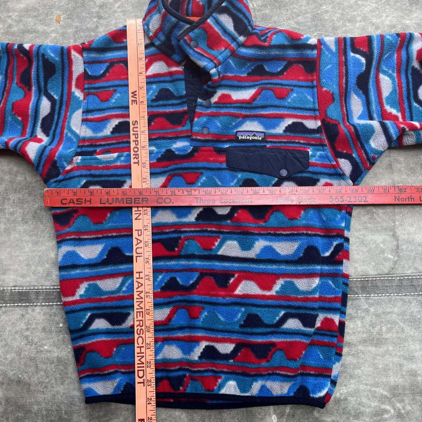 Patagonia Patagonia Synchilla Snap-T Aztec Blue Delta Waves Pullover Size US XXS / EU 40 - 3 Thumbnail