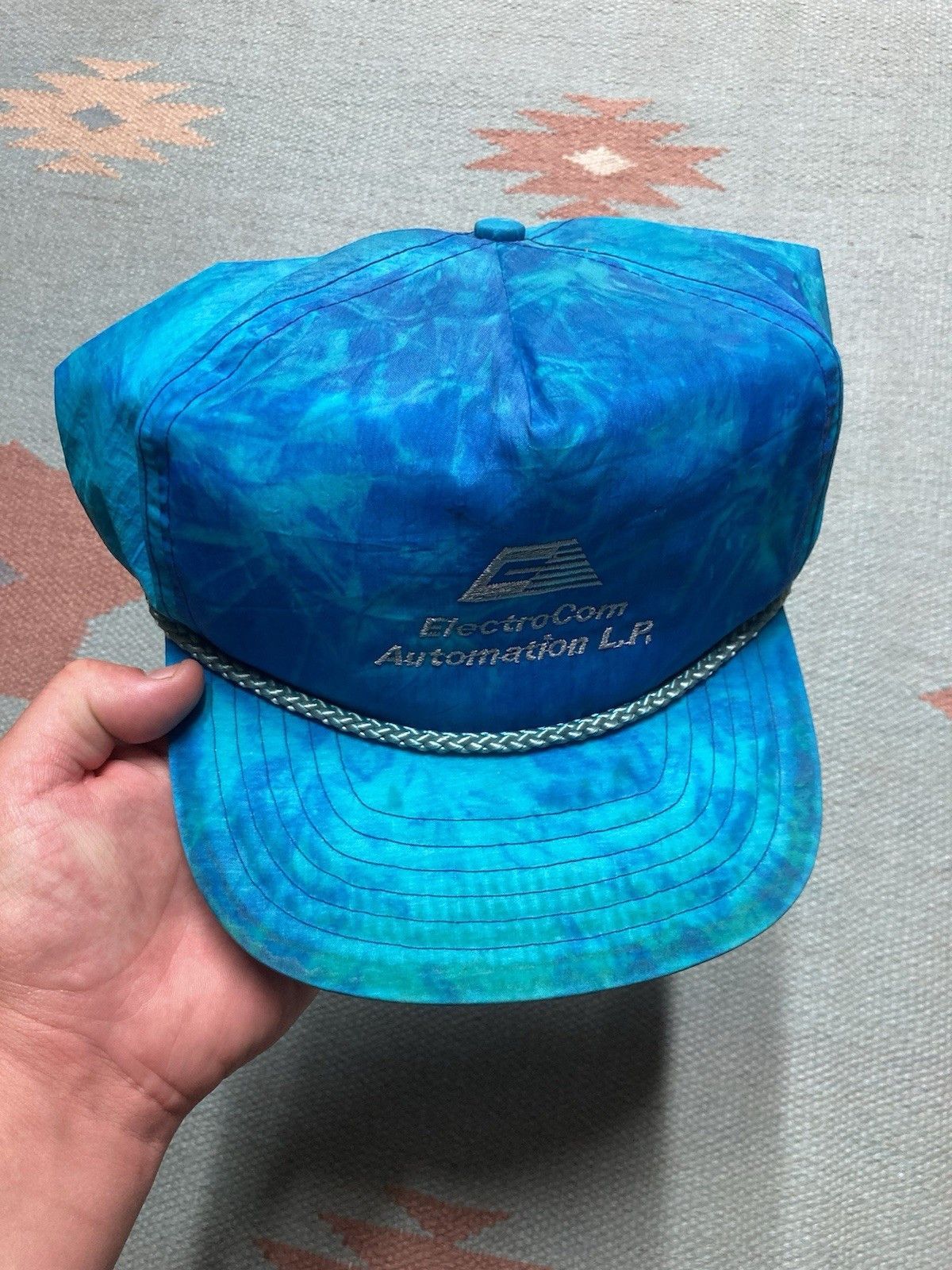 Vintage Strapback hat zipper electrocom automation tie dye summer Size ONE SIZE - 3 Thumbnail