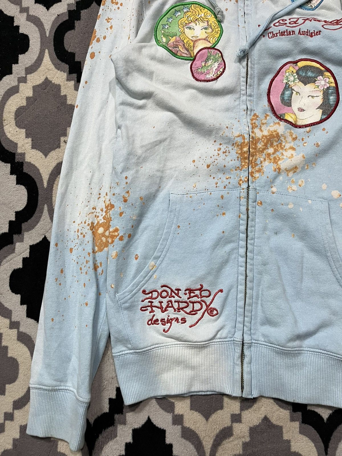 Ed Hardy Vintage y2k ed hardy patch embroidery blue sea hoodie Size US XS / EU 42 / 0 - 4 Thumbnail