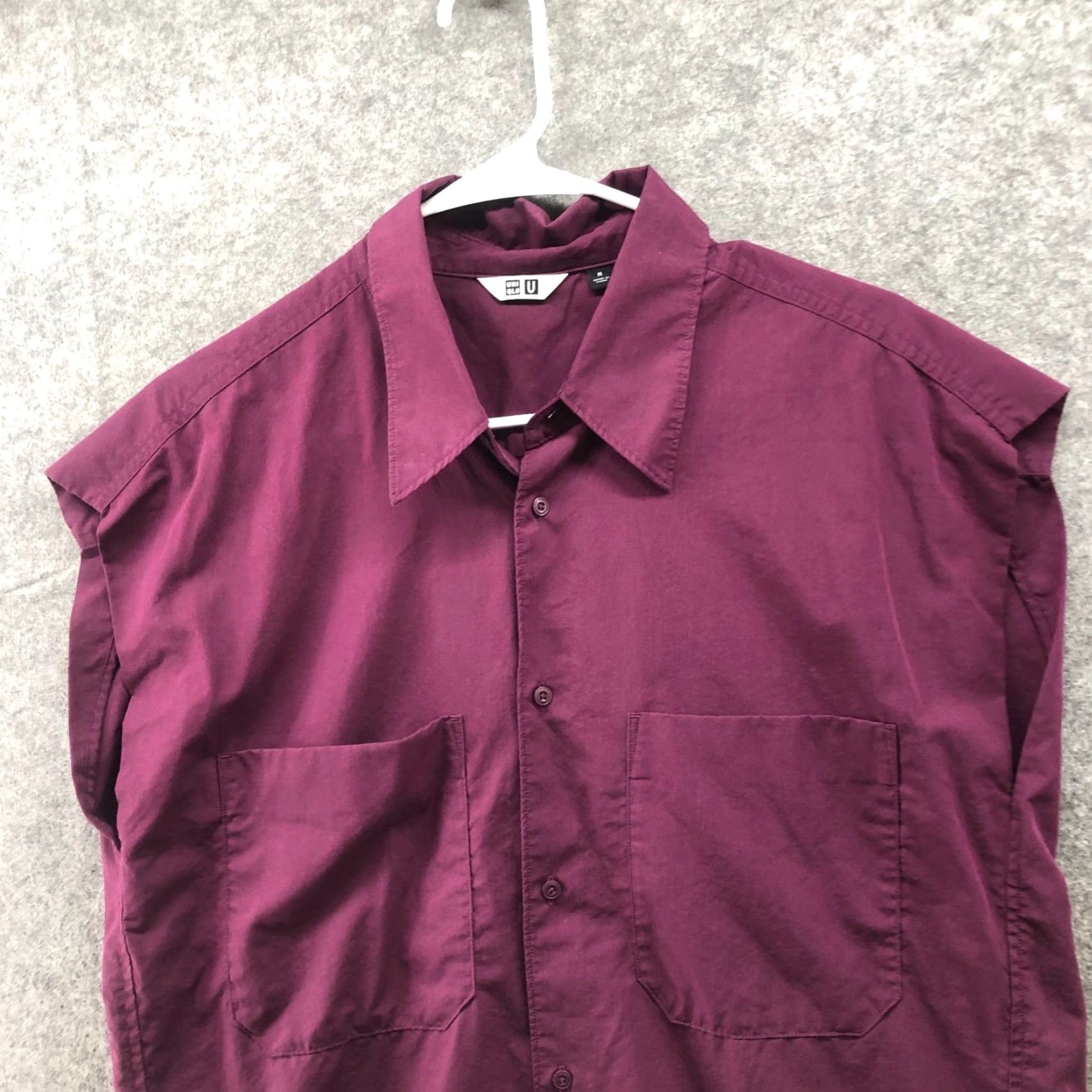 Uniqlo Uniqlo Button-Up Long Shirt Womens M Sleeveless Purple Oversized Relaxed Cotton Lyocell Subtle Button Up Casual Spring Summer Fall Winter Womens M Size M / US 6-8 / IT 42-44 - 3 Thumbnail