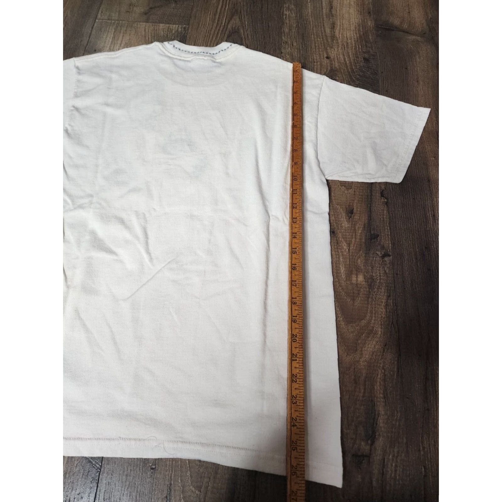 Fruit Of The Loom VINTAGE 90s Fruit of the Loom M Patchwork T-Shirt Beige Cotton Blend Arts & Crafts Womens Size M / US 6-8 / IT 42-44 - 2 Thumbnail