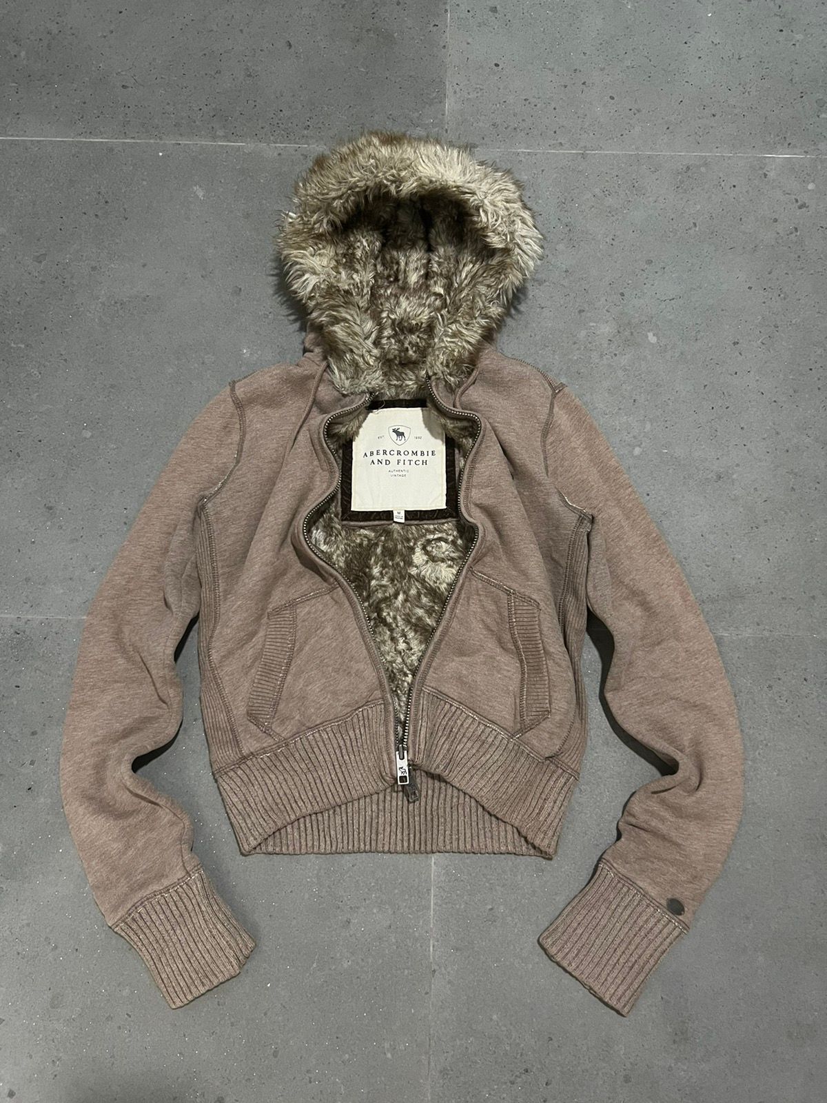 Pre-owned Abercrombie Fitch X Archival Clothing Abercrombie - Fur Hooded Ifsixwasnine Lgb Style In Dark Brown