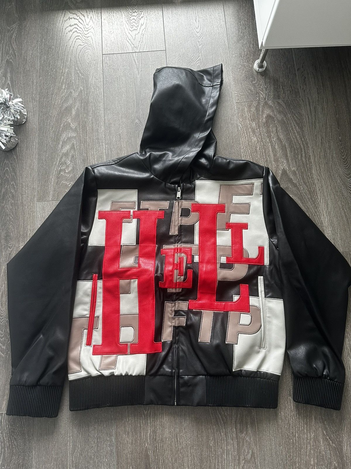 Fuck The Population FTP Hell Leather Zip Up Hoodie | Grailed