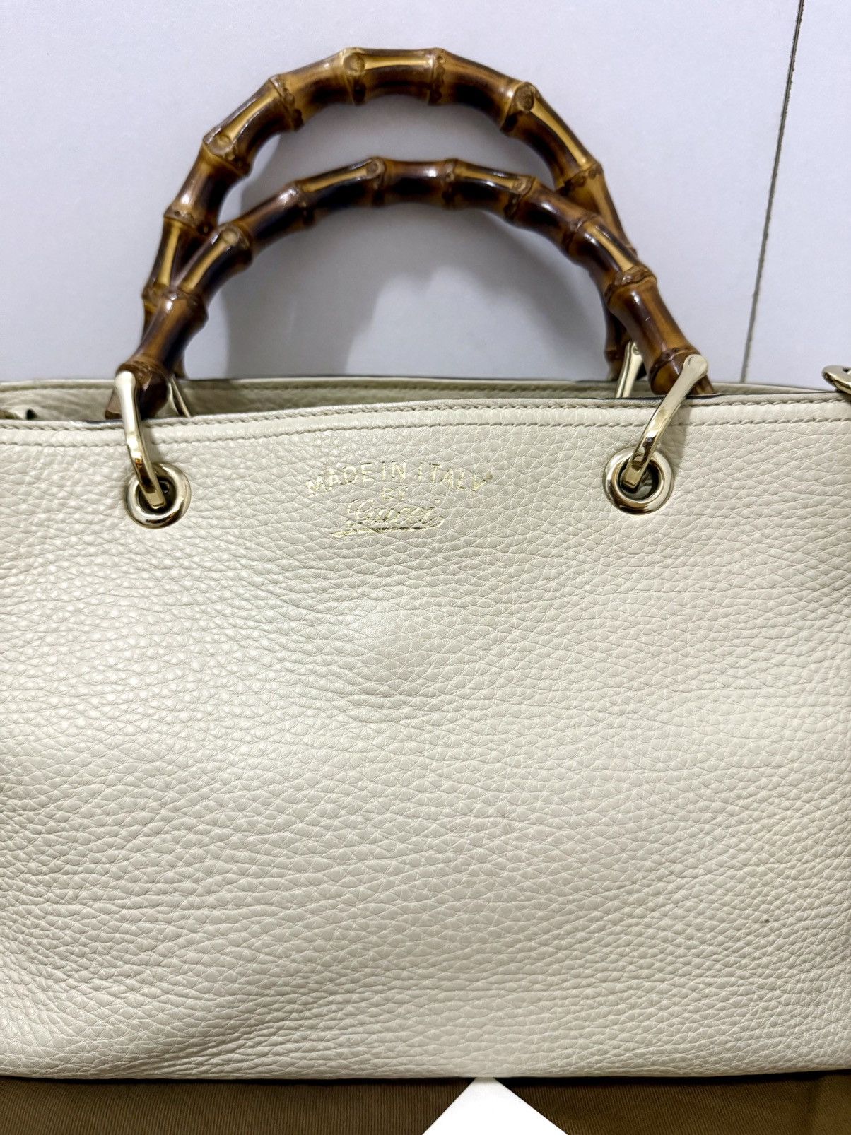 Gucci Gucci Bamboo Shopper Pebbled Leather 2 way Small Size ONE SIZE - 2 Thumbnail