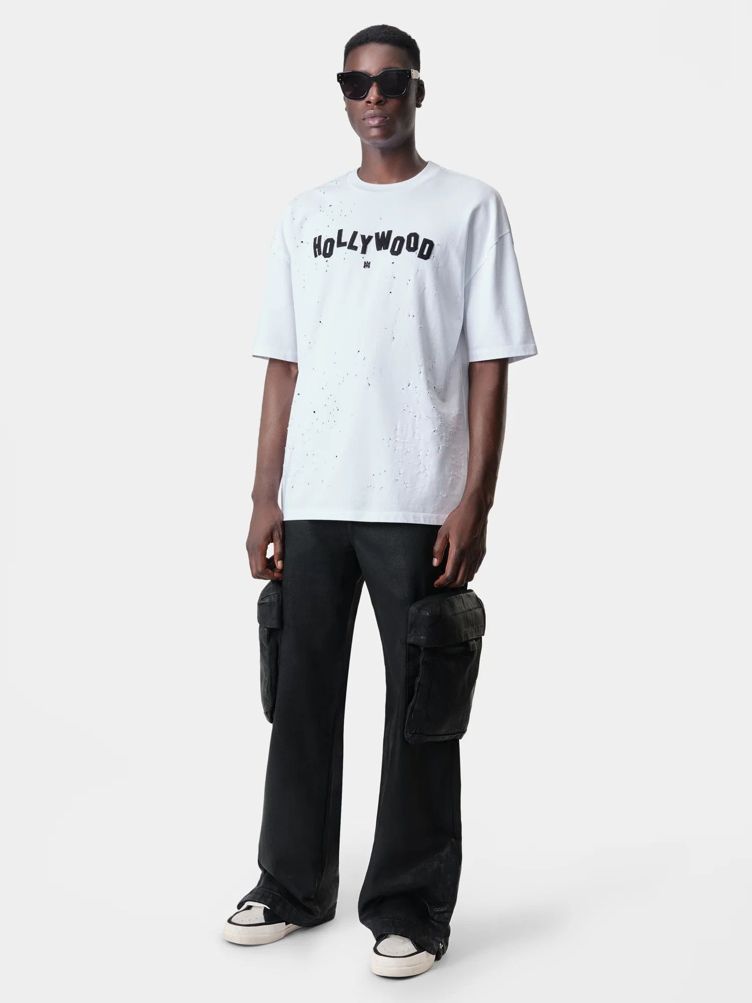 Amiri o1orln1025 Hollywood Shotgun Oversized T-Shirt in White Size US XL / EU 56 / 4 - 2 Thumbnail
