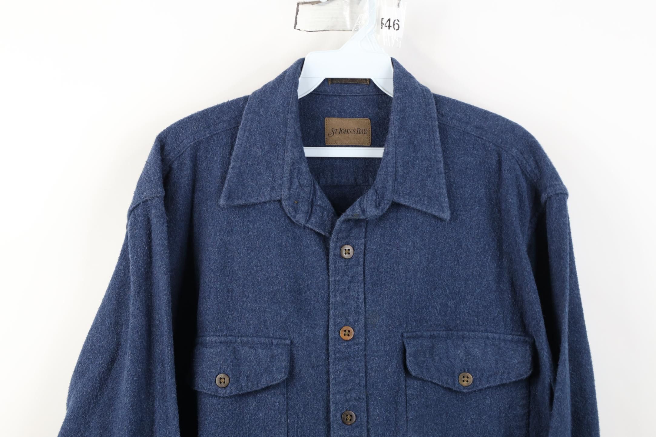 Vintage Vintage 90s Streetwear Cloth Collared Button Shirt Blue Size US M / EU 48-50 / 2 - 2 Thumbnail