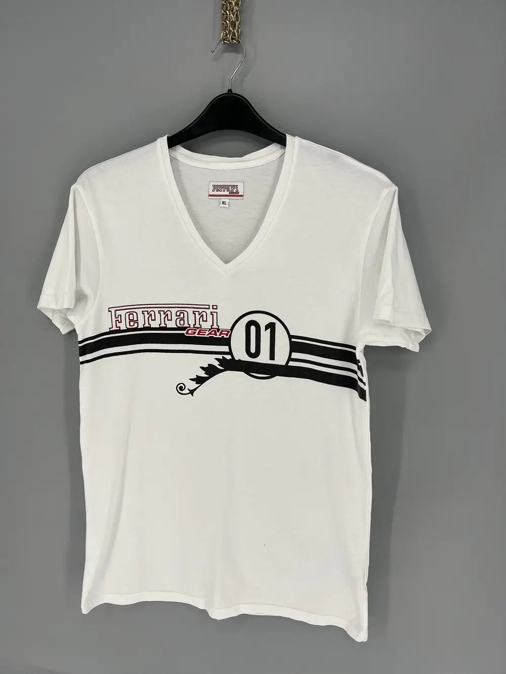 Vintage Vintage Ferrari Scuderia Single Stitch White Tee Size US XL / EU 56 / 4 - 3 Thumbnail