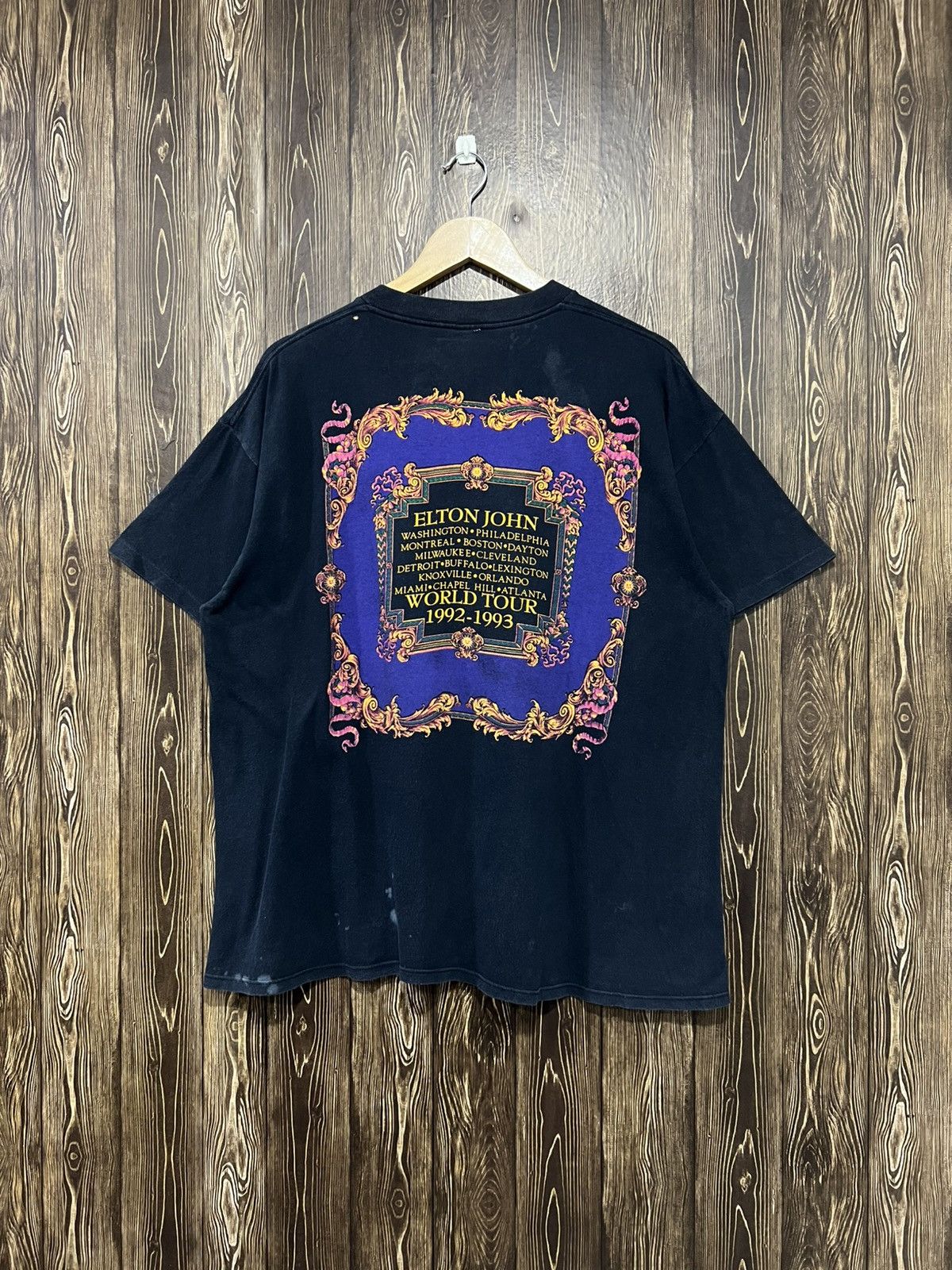 Band Tees × Vintage Vintage 90s Elton John World Tour By Gianni Versace Rare Tshirt Size US XL / EU 56 / 4 - 8 Thumbnail