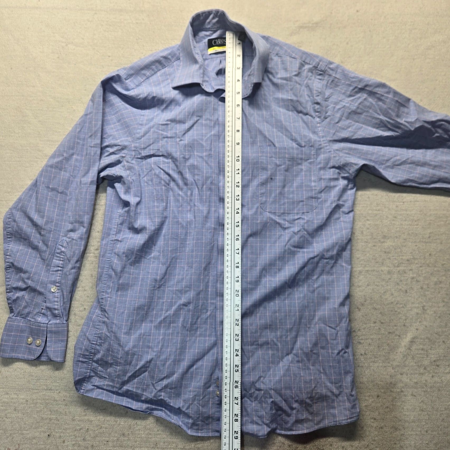 Chaps Chaps Shirt Men M Medium Plaid Blue Stretch Comfort Regular Fit Dress Shirt Size US M / EU 48-50 / 2 - 5 Thumbnail