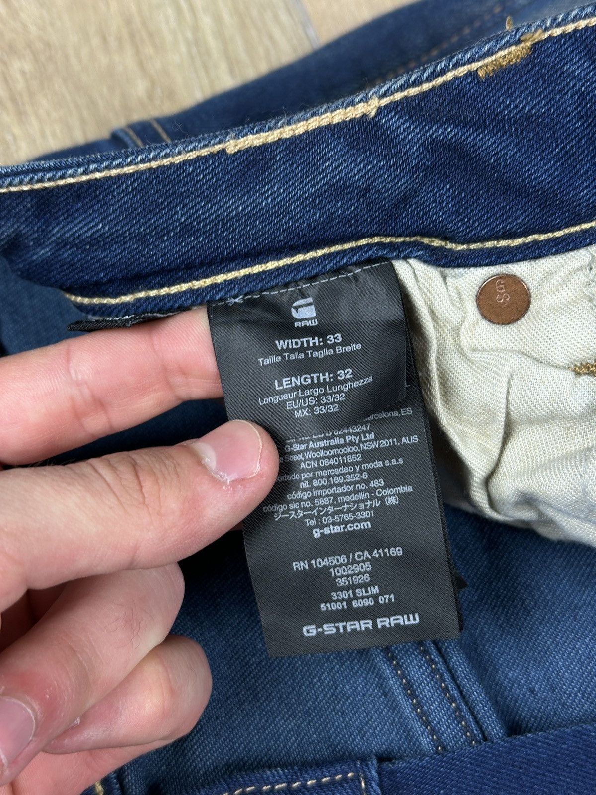 G-Star NEW🏷️ G-Star Raw 3301 Slim Denim Jeans Size US 33 - 6 Thumbnail