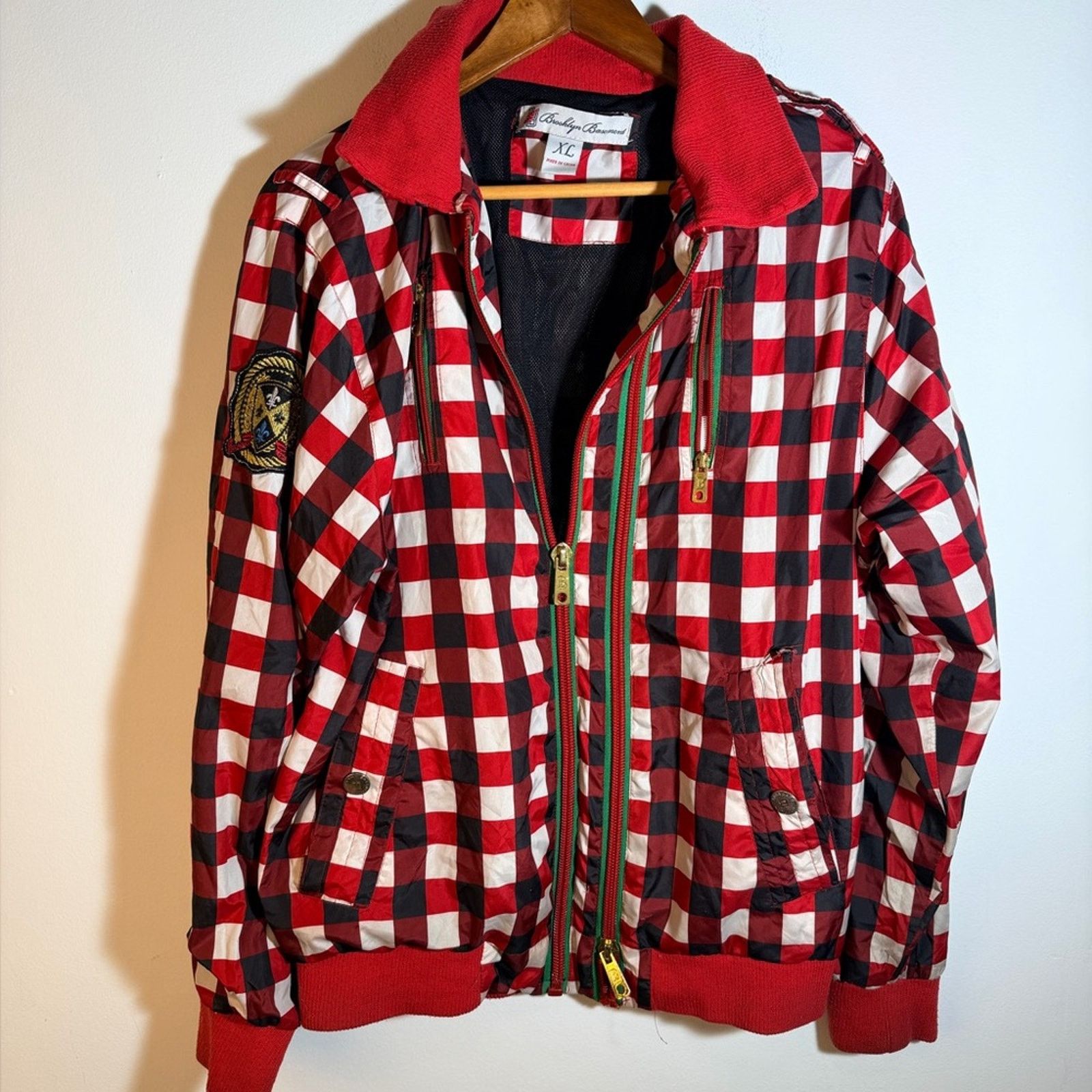 Brooklyn Clothing Brooklyn Basement Red and Black Checkered Bomber Men' Jacket Size US XL / EU 56 / 4 - 1 Thumbnail