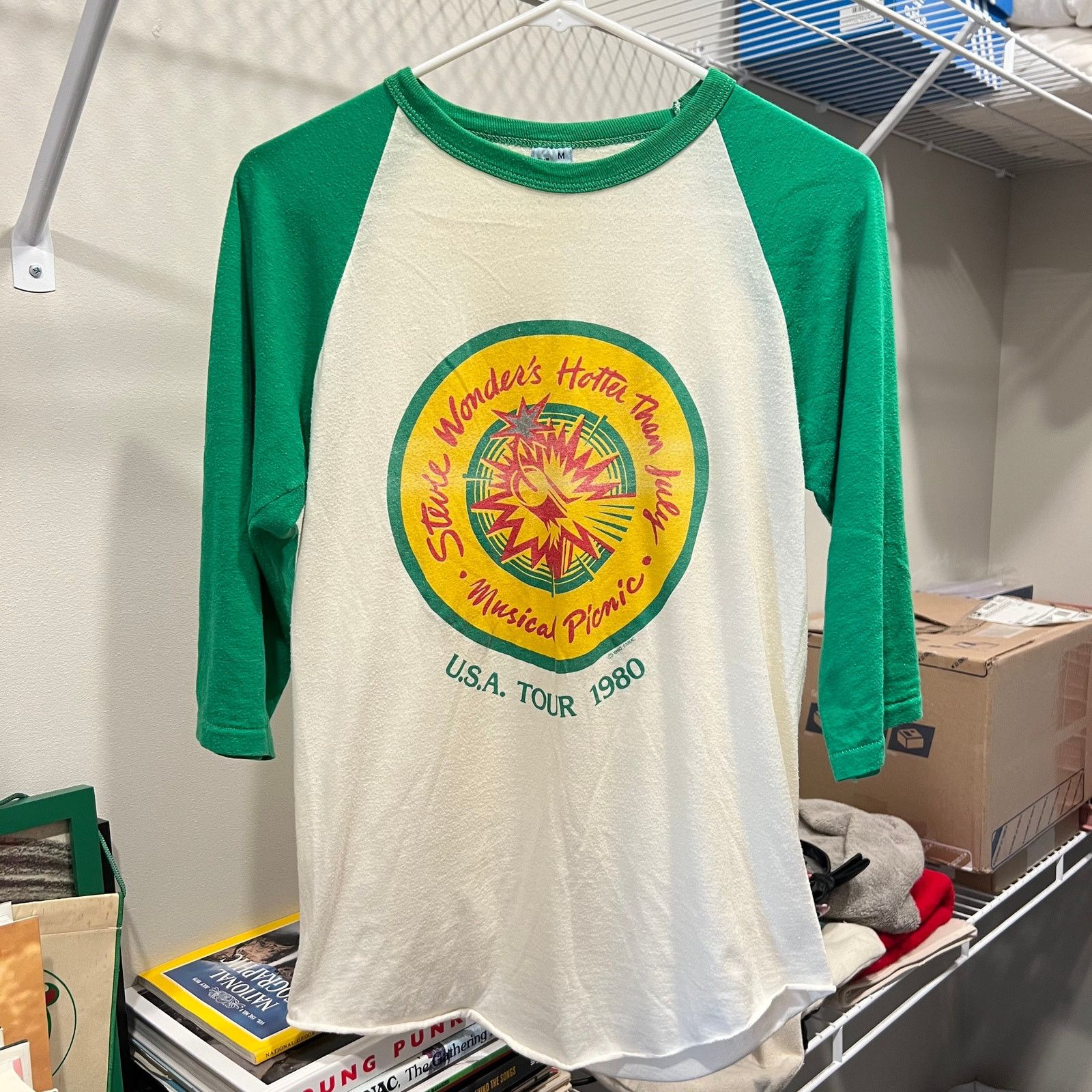 Vintage Vintage 1980 Stevie Wonder Hotter Than July Tour Tee Size M Size US M / EU 48-50 / 2 - 3 Thumbnail