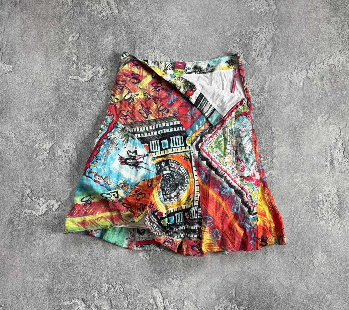 Designer Save the Queen M all printed skirt jean Paul Gaultier style Size 26" / US 2 / IT 38 - 1 Thumbnail