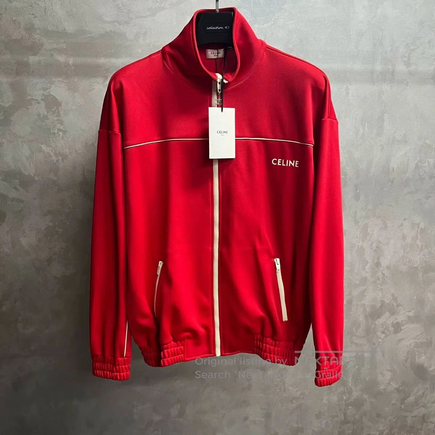 Celine Celine Red Logo Zip Stand Collar Hoodie. Size US S / EU 44-46 / 1 - 1 Thumbnail