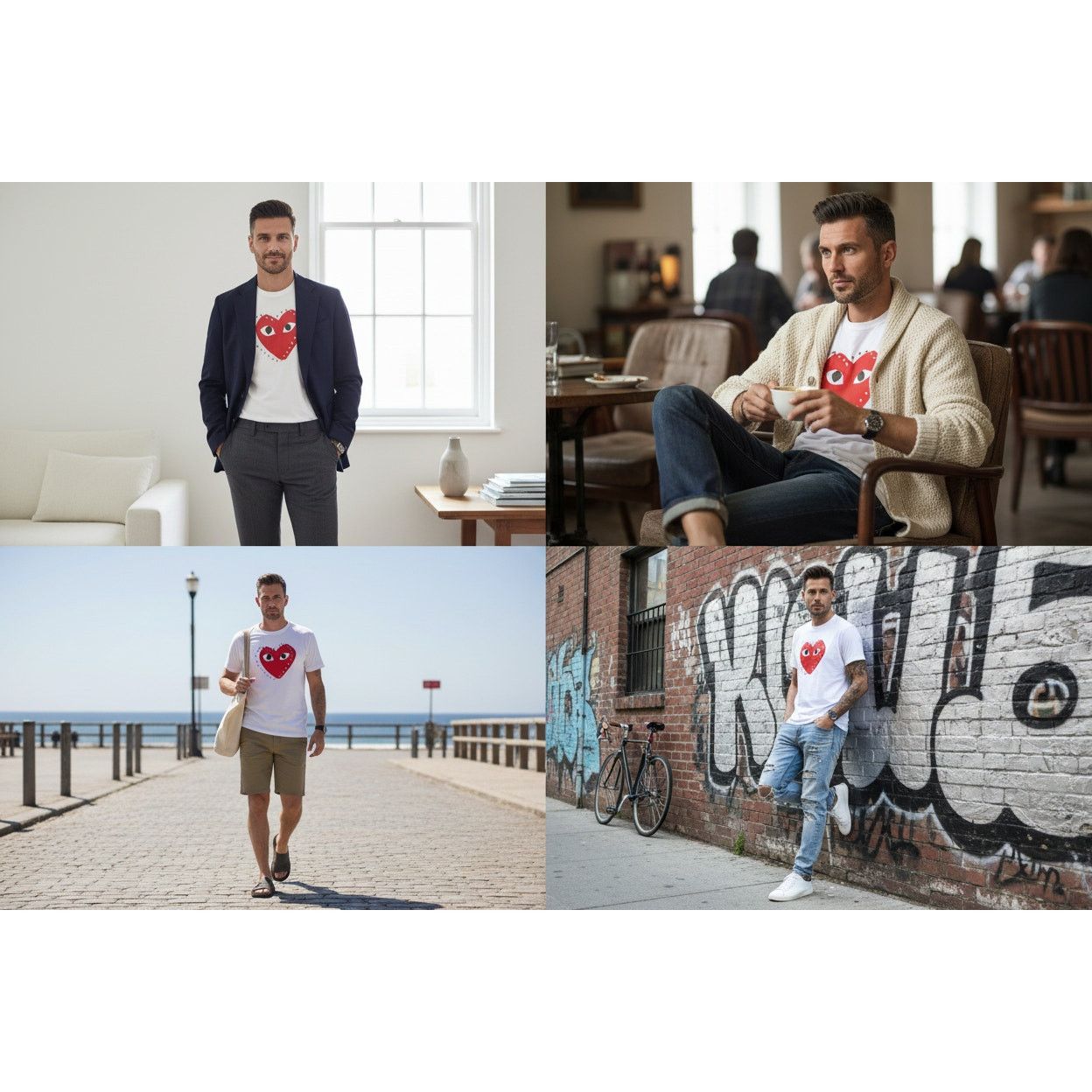 Comme des Garcons Comme des Garçons PLAY studded heart t-shirt Unisex XL NWT Size US XL / EU 56 / 4 - 2 Thumbnail