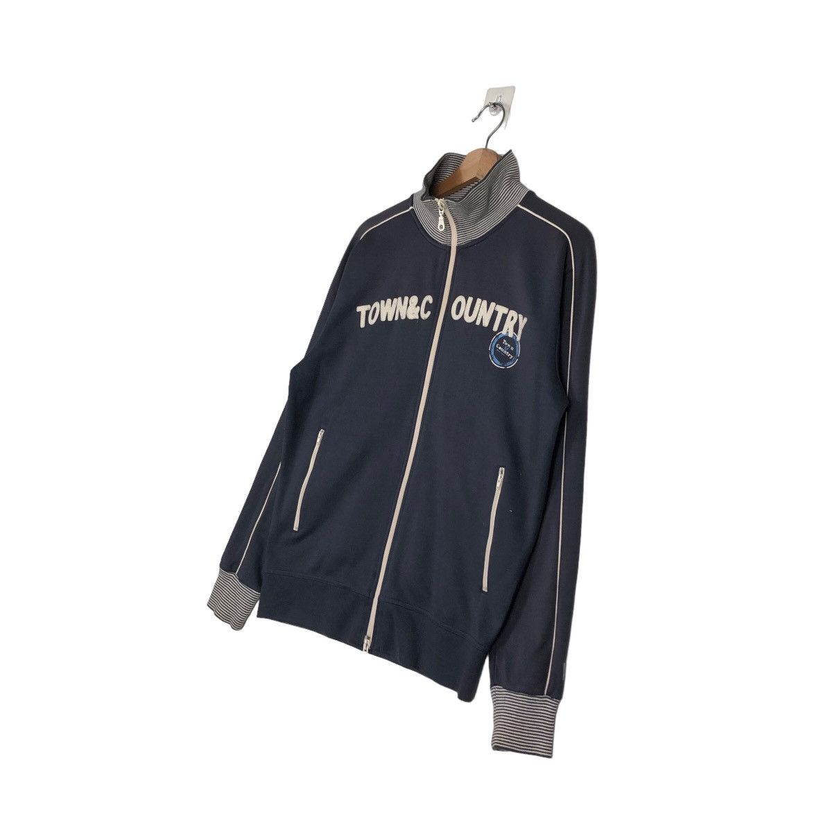 Japanese Brand 🔥Vintage Biker Jacket Zipper Town & Country Big Logo Size US M / EU 48-50 / 2 - 2 Thumbnail