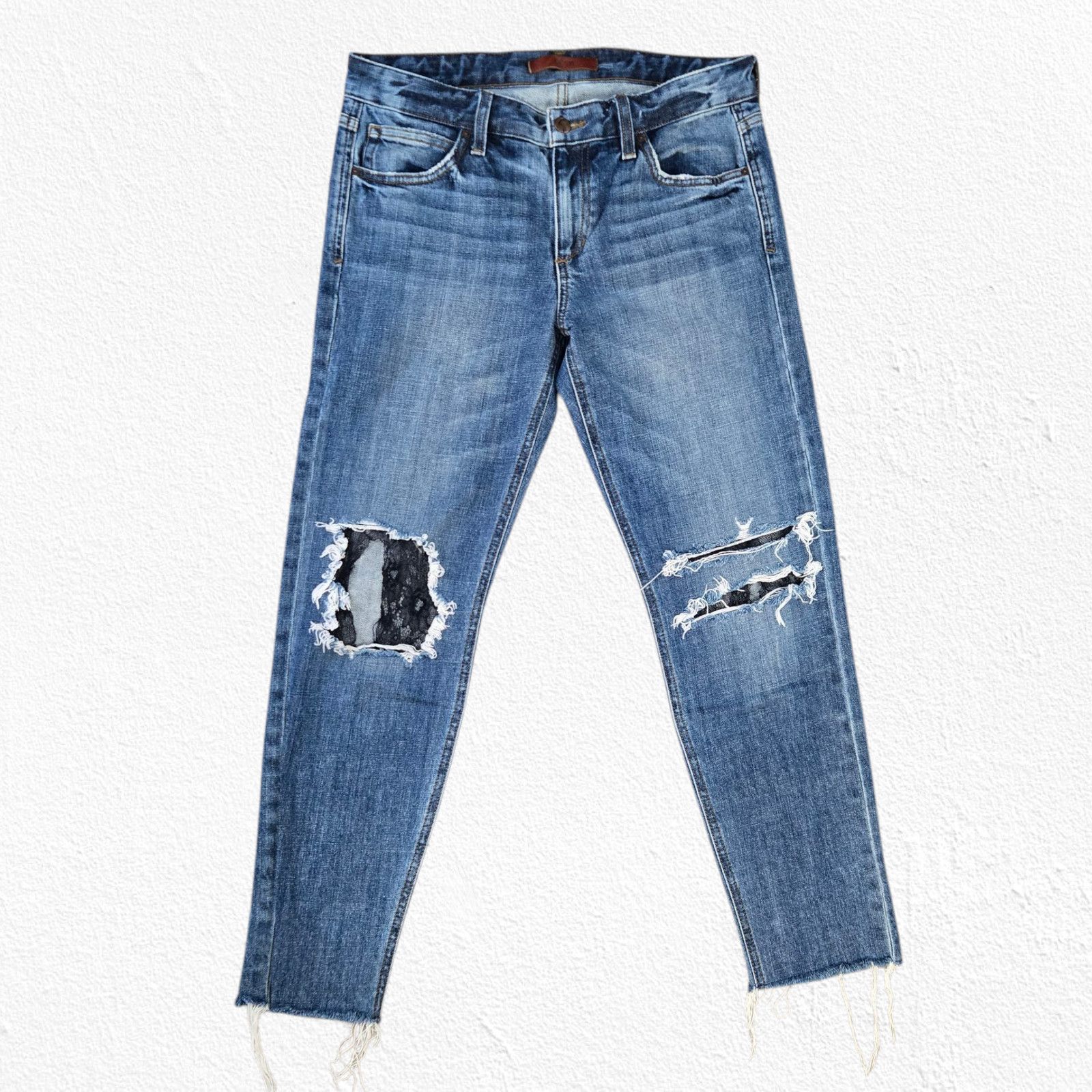 Other Distressed Boyfriend Ankle Straight Jeans Size 27 Size 27" / US 4 / IT 40 - 2 Thumbnail