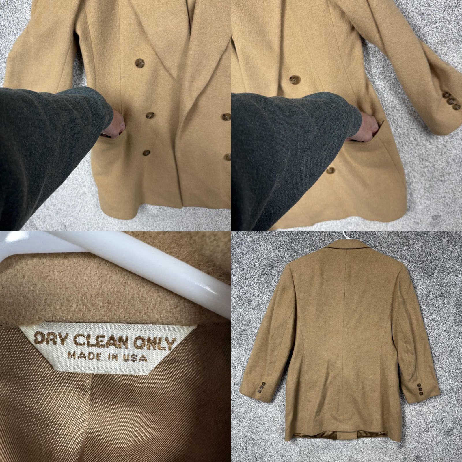 Doublet VINTAGE Kleinbauer Camelhair Coat Womens 8 Tan Double Breasted USA Classic Coat Size M / US 6-8 / IT 42-44 - 8 Thumbnail
