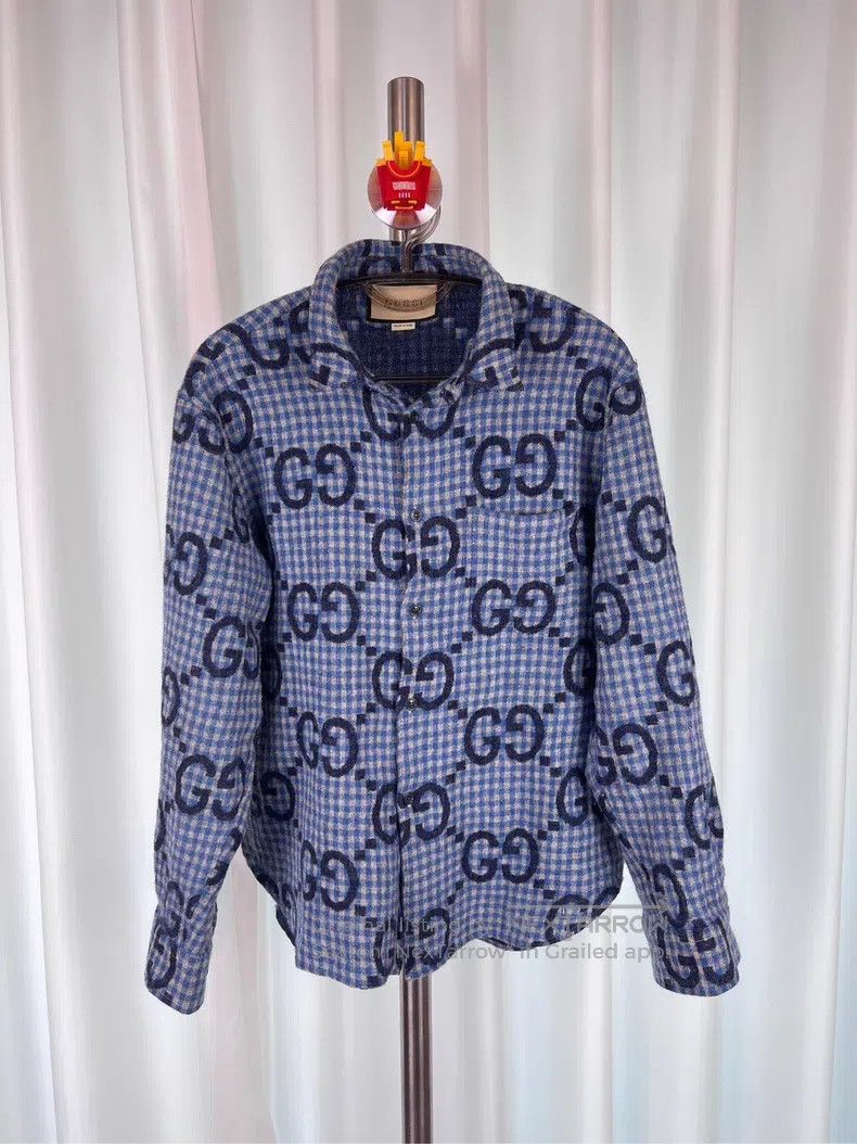 Gucci Gucci 24 wool letters fully printed light blue long-sleeve Size US S / EU 44-46 / 1 - 1 Thumbnail