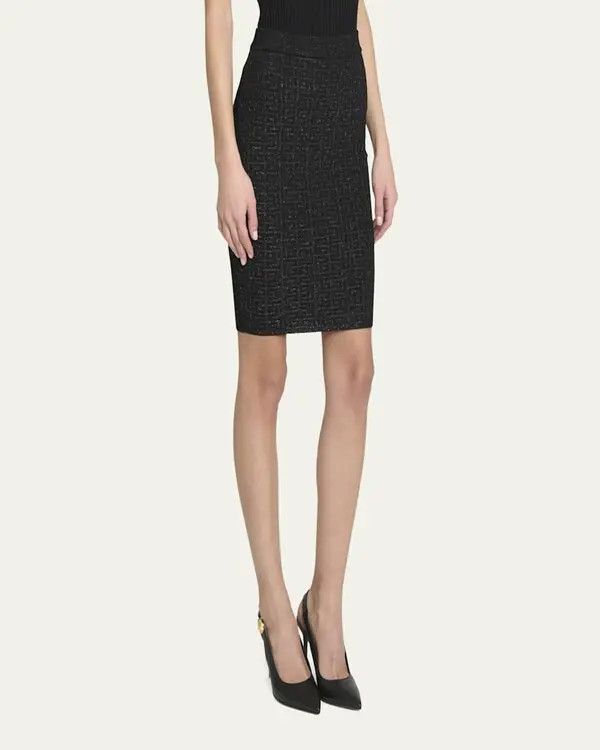 Balmain o1s1wg110825 Viscose Midi Skirt in Black Size 26" / US 2 / IT 38 - 5 Thumbnail