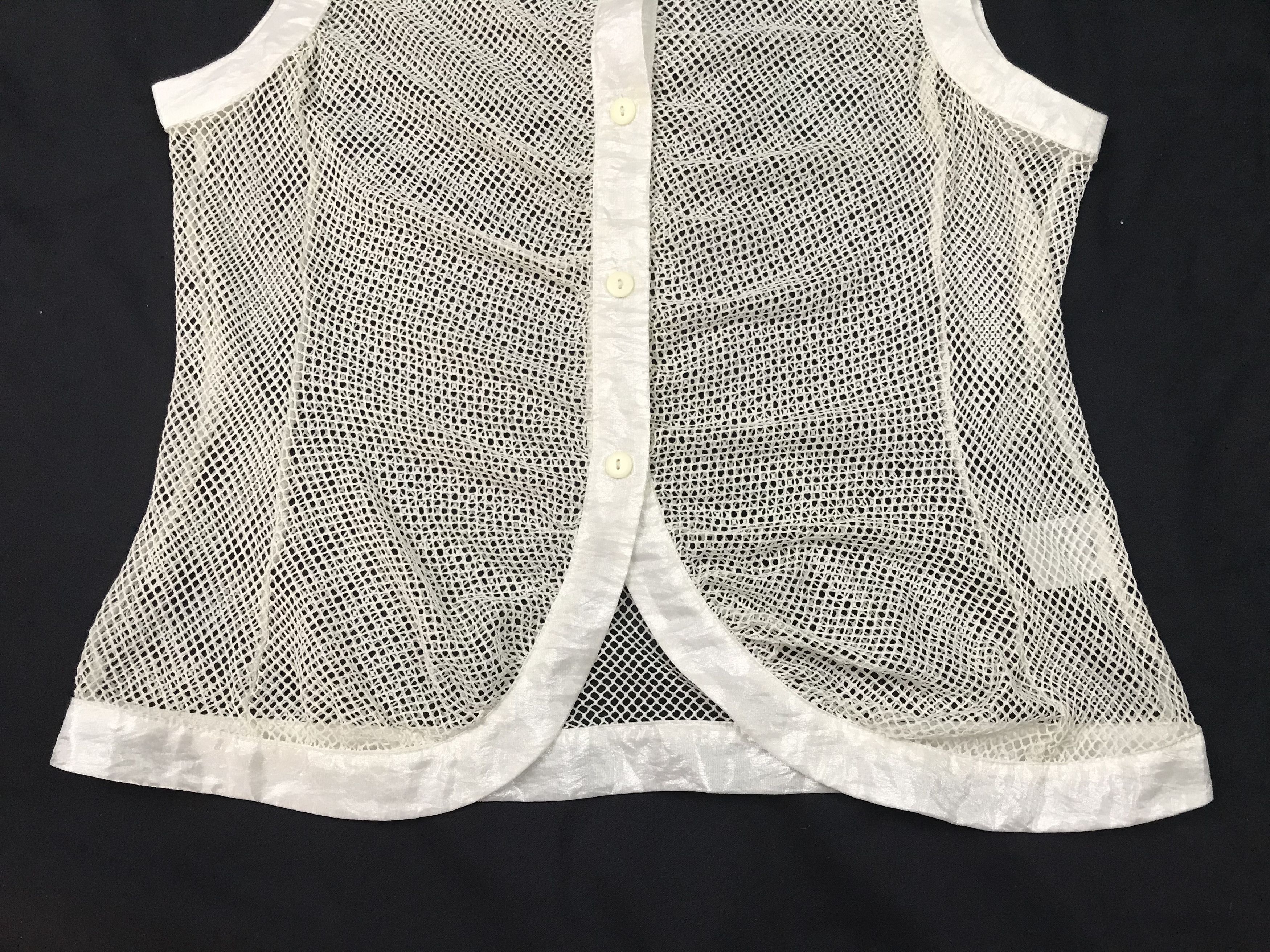 Japanese Brand (S146) Via Faburrica White See Through Sleeveless 42 Size S / US 4 / IT 40 - 4 Thumbnail