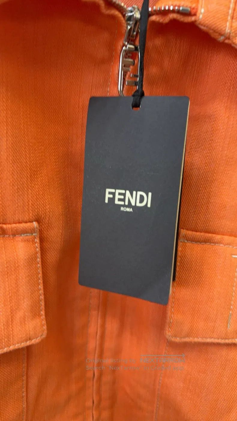 Fendi Fendi Embroidered Logo Work Jacket with Zipper Size US L / EU 52-54 / 3 - 5 Thumbnail