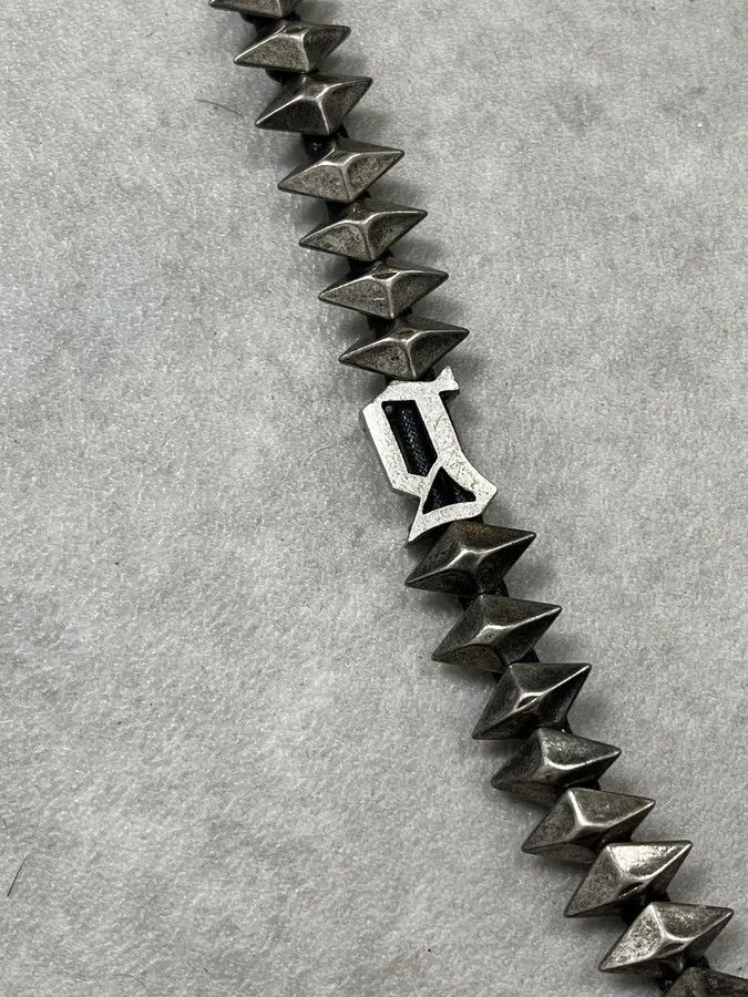 John Galliano John Galliano Silver Leather Studded Bracelet Size ONE SIZE - 5 Thumbnail