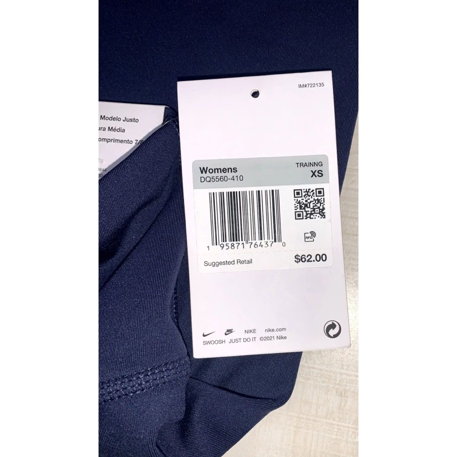 Nike Nike One Tight Fit Mid Rise Blue Workout Running Women’s Leggings XS-12731 Size 26" / US 2 / IT 38 - 5 Thumbnail