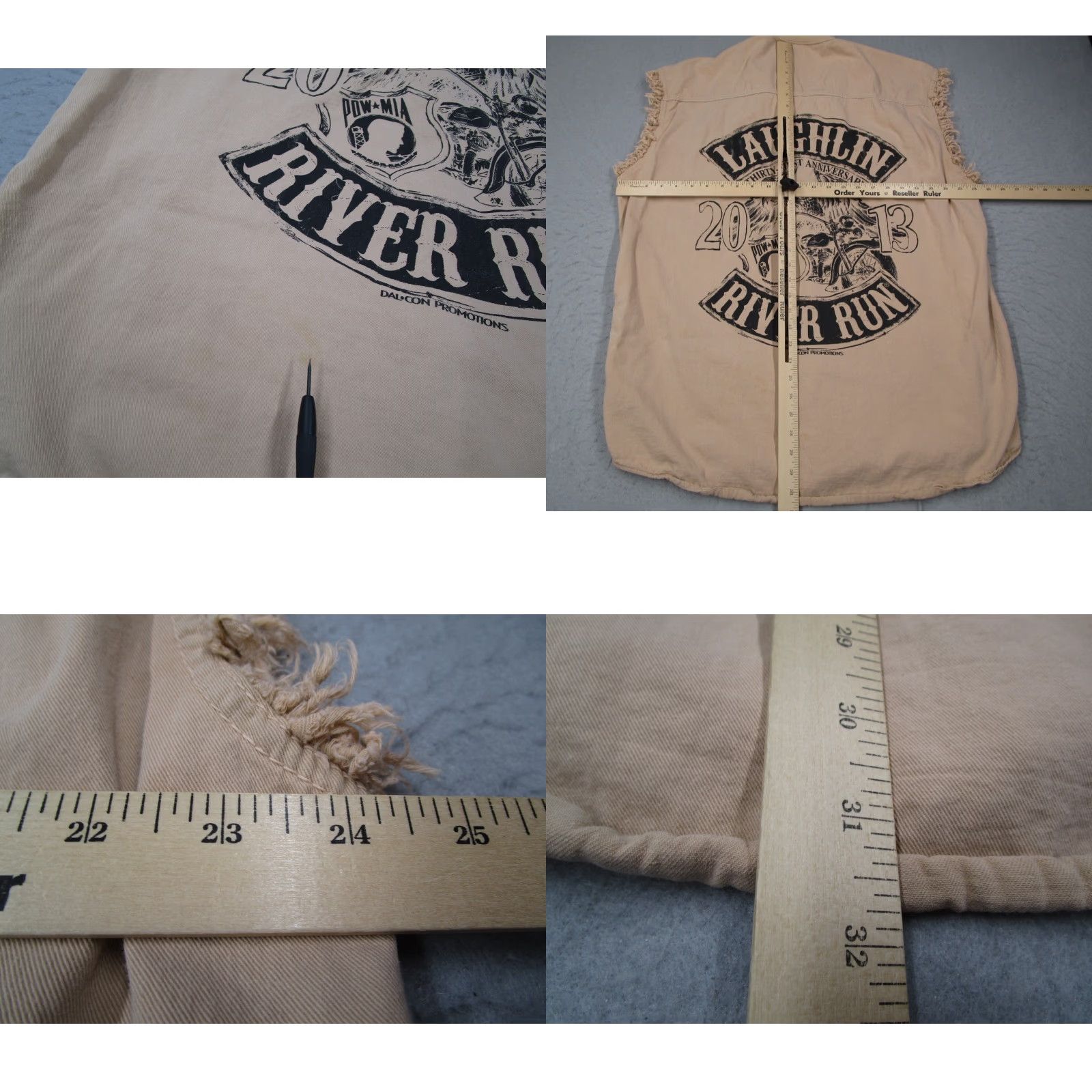 Vintage VINTAGE Bikerwear Men's Button-Up Shirt Sleeveless Casual 2XL Beige Cotton Canvas California Motorcycle Size US XXL / EU 58 / 5 - 8 Thumbnail