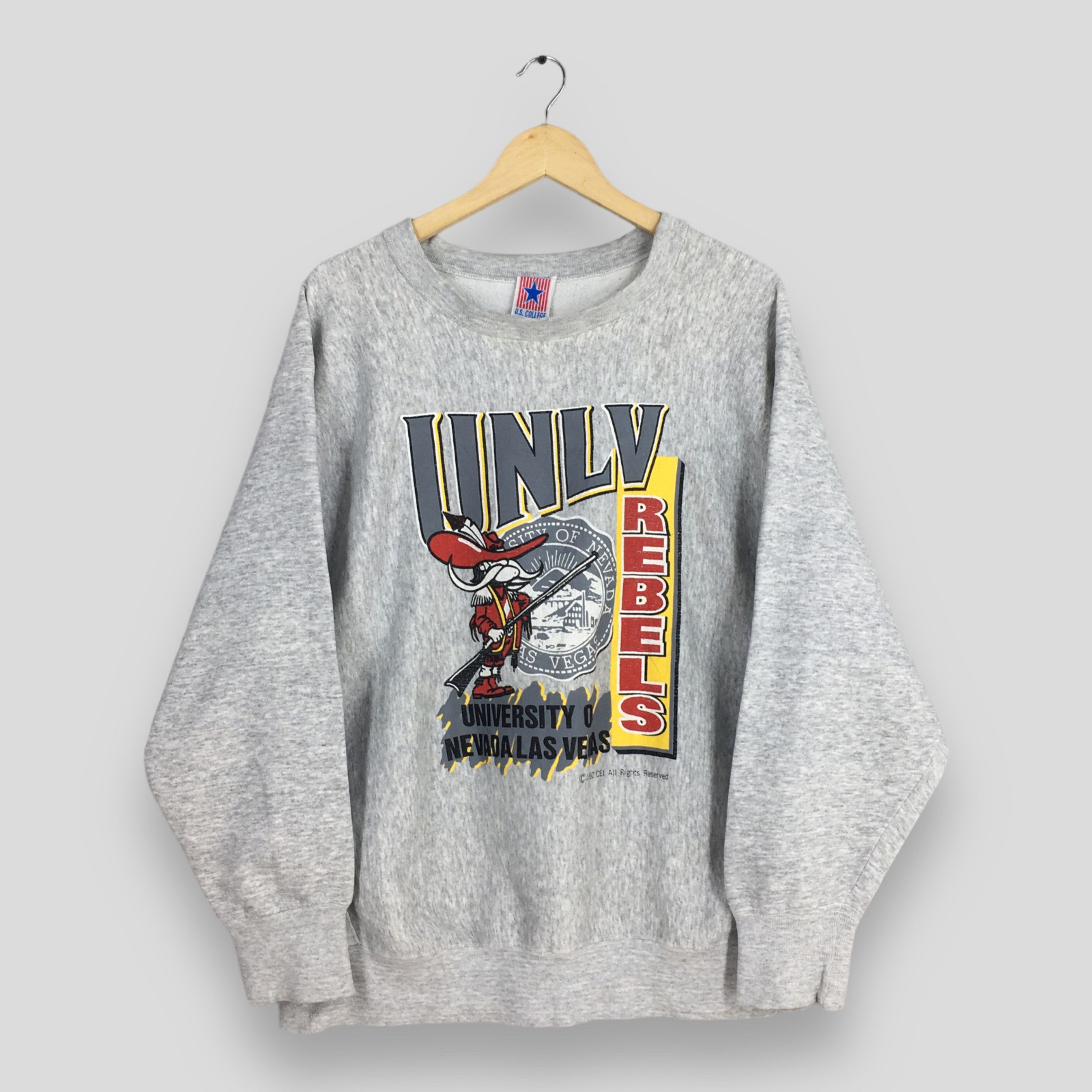 NCAA Vintage 90s University Nevada Rebels UNLV Sweatshirt XL Size US XL / EU 56 / 4 - 1 Thumbnail
