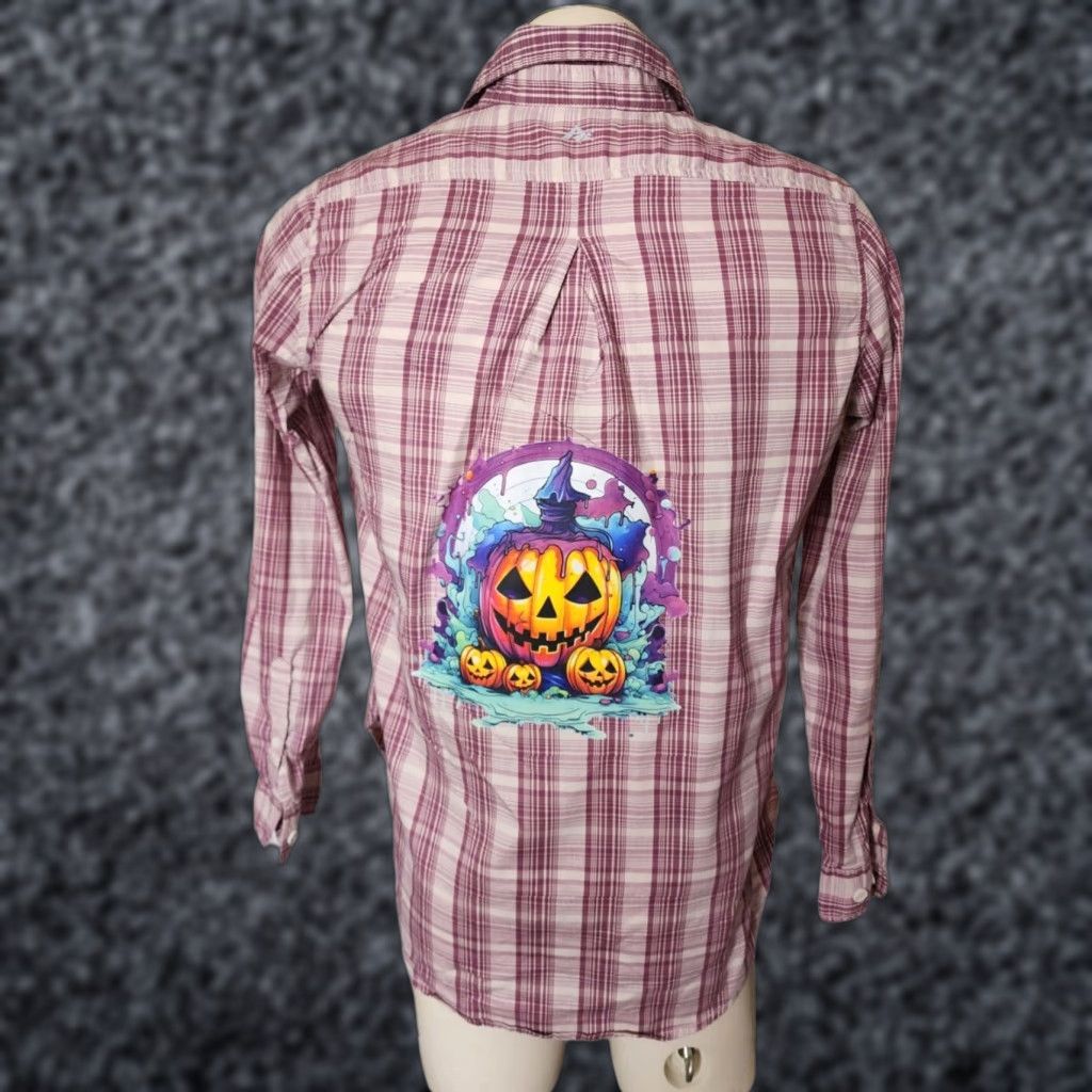 Pinko Ridgecut Toughwear Shirt M Pink Plaid Nylon Workwear Halloween Pumpkin Womens Size M / US 6-8 / IT 42-44 - 1 Thumbnail