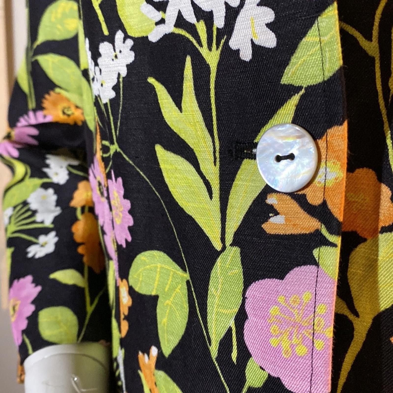 Other Vintage Sigrid Olsen Floral Linen Blend Blazer Size 4 Size S / US 4 / IT 40 - 4 Thumbnail